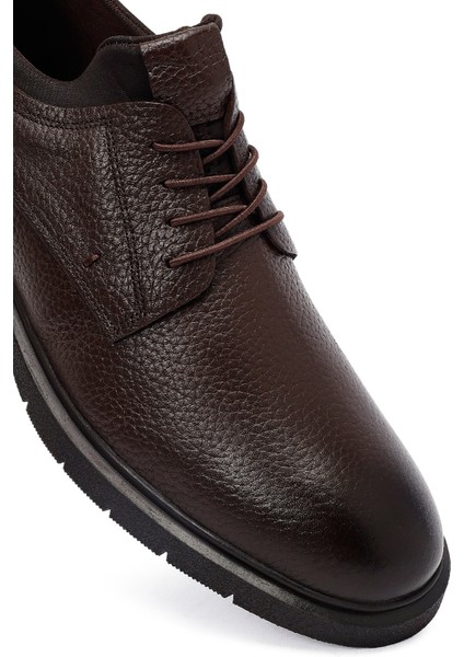 Erkek Kahverengi Bağcıklı Deri Casual Ayakkabı 25WFD7501FT
