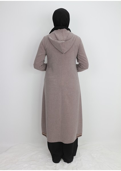 2130 Kapişonlu Kol Ucu Lastikli Önü Fermuarlı Yanları Lastik Detaylı Kapişonu Zincirli Giy-Çık Kap #02-25# indirimleri