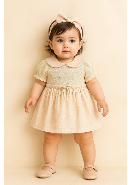 Kız Bebek Etnik Baskılı Müslin Elbise