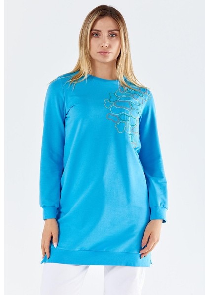 6053 Ipeksi Göğüs Kısmı Omuza Kadar Nakışlı Sweat Qys Sweat 6053 #23-05# fiyatları