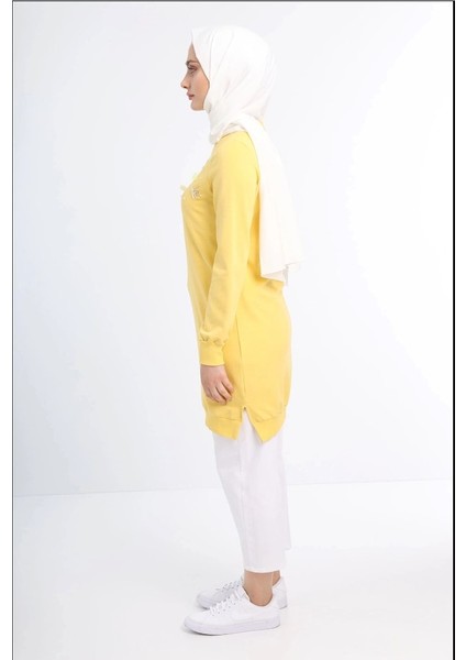 1503 Göğüs ve Bel Taş Işlemeli ve Boncuk Detaylı 2 Iplik Sweat Qys Sweat 1503 #23-05# fırsatları