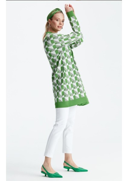 21153 Geometrik Desenli Rayon Hırka Qks Hırka 21153 #23-10# fiyatları