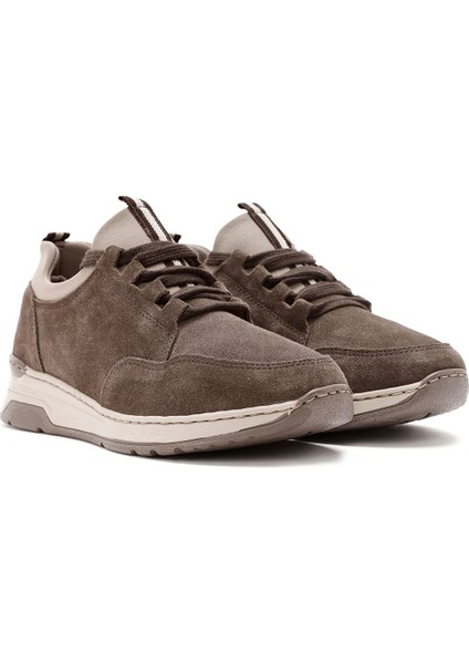 Kadın Vizon Bağcıklı Kalın Tabanlı Süet Deri Sneaker 25AFD500710 modelleri