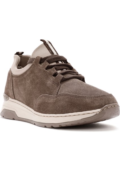 Kadın Vizon Bağcıklı Kalın Tabanlı Süet Deri Sneaker 25AFD500710