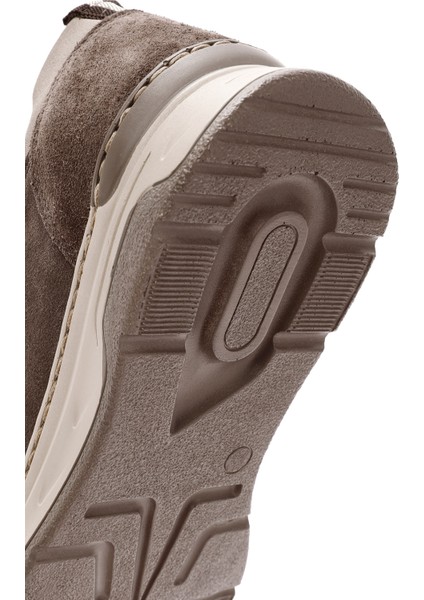 Kadın Vizon Bağcıklı Kalın Tabanlı Süet Deri Sneaker 25AFD500710