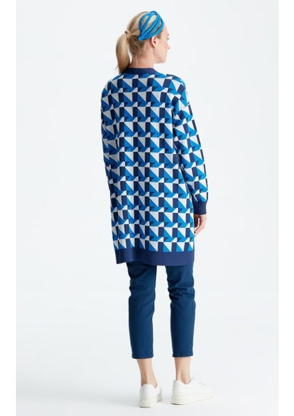 21153 Geometrik Desenli Rayon Hırka Qks Hırka 21153 #23-10# fiyatları