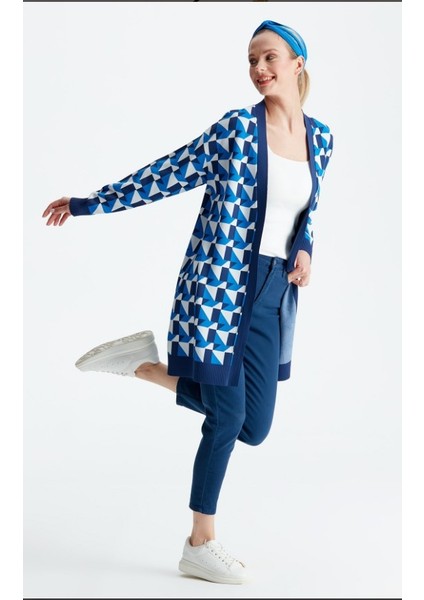 21153 Geometrik Desenli Rayon Hırka Qks Hırka 21153 #23-10# fırsatları