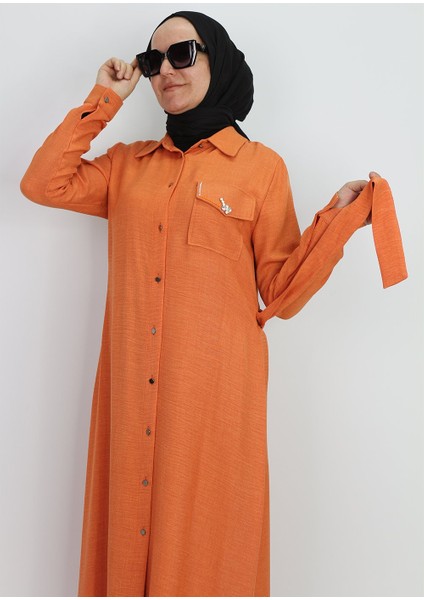 1633 Tunik Önden Düğmeli Beli Bağlamalı Cebi Taşlı Tunik Qys Tunik #247-03# modelleri