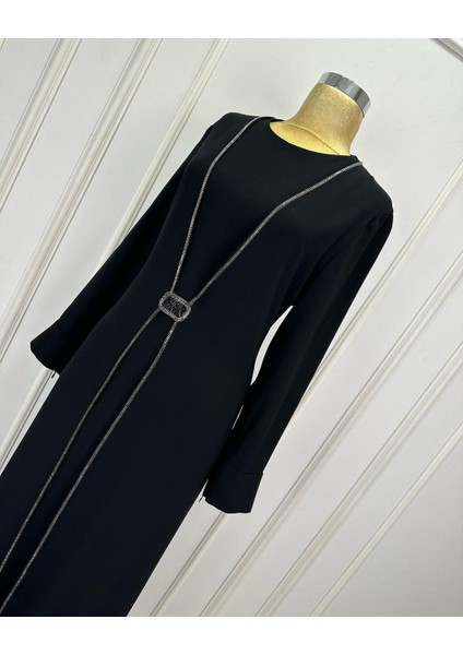 2840 Önü Taşlı Kaftan Tarz Elbise Qys Elbise 2840 #24-033
