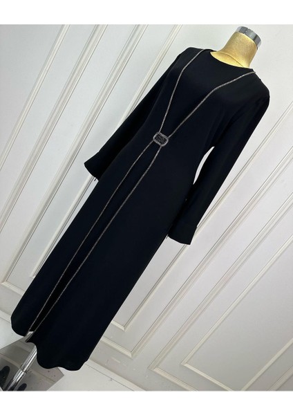 2840 Önü Taşlı Kaftan Tarz Elbise Qys Elbise 2840 #24-033 fiyatları