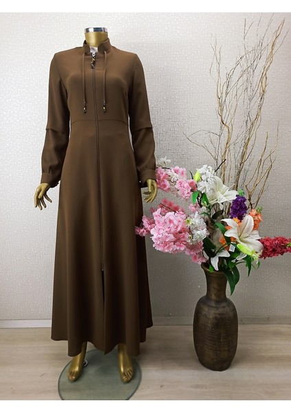 3018YAKASI Ip Detaylı Fermuarlı Haki Yaka Ferace Qys Ferace 3018 #22-04# modelleri