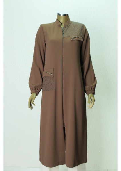 5006 Önü Fermuarlı Omzu ve Cebi Taş Detaylı Kol Ucu Lastikli Hakim Yaka Kap Qys Kap 5006 #G23-04# fiyatları