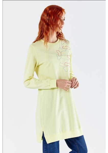 6053 Ipeksi Göğüs Kısmı Omuza Kadar Nakışlı Sweat Qys Sweat 6053 #23-05#