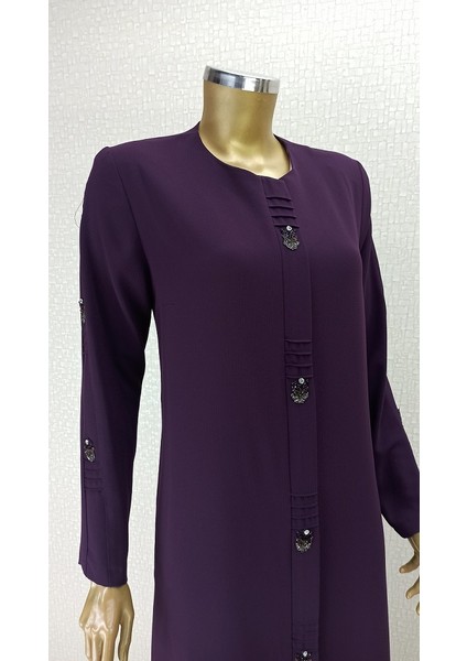 4079ÖNÜ ve Kolları Taş Detaylı Sıfır Yaka Boydan Ferace Qys 4079 #23-01# fiyatları