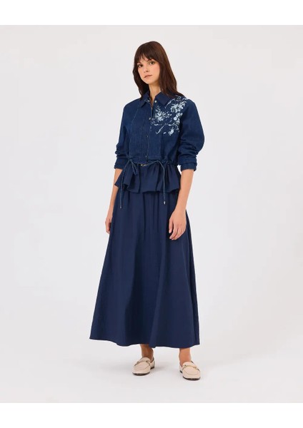 1003 Önden Çıt Çıt Kapamalı Fermuarlı Jean Ceket Qks modelleri