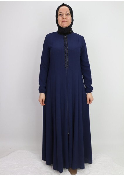 4041 Mevlana Model Önü Taş Detaylı Sıfır Yaka Ferace Qys 4041 Ferace #23-01#