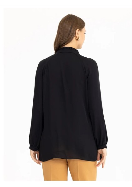 Büyük Beden Dantel Detaylıı Gömlek Tunik Qks 221201001 Şık Gömlek Tunik #22-09# fırsatları