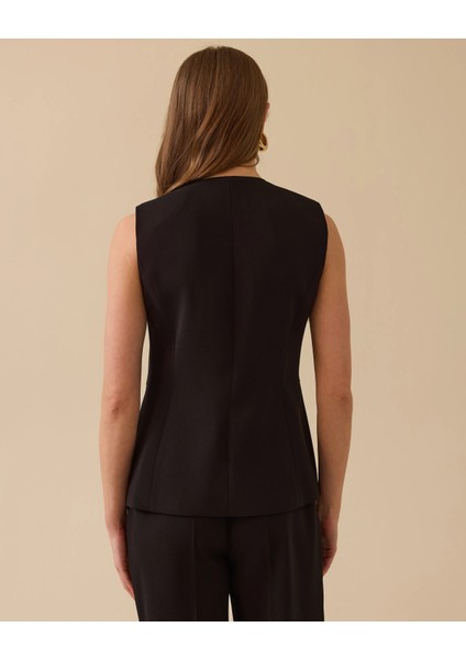 10001 Önden Düğmeli Sıfır Yaka Önden Cepli Yarım Kollu Yelek #03-25# fiyatları