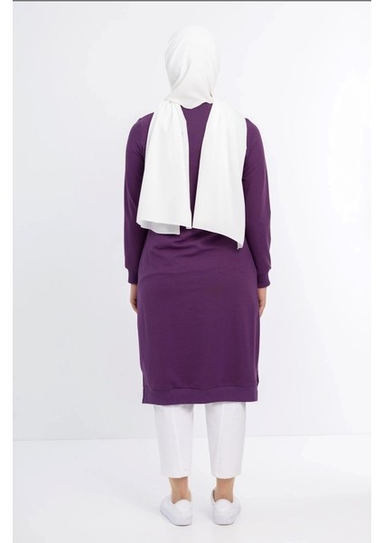 1502 Göğüsü Boncuk ve Pul Detaylı Iki Iplik Uzun Sweat Qys Iki Iplik Sweat 1503 #23-05# fırsatları