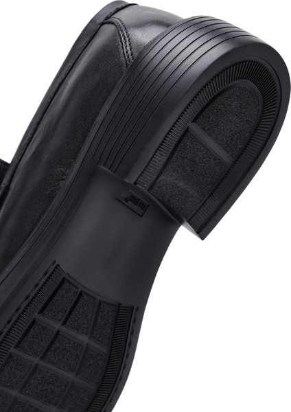 Erkek Siyah Deri Casual Loafer 25WFD685918