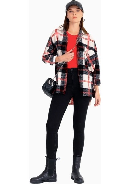 Oduncu Gömlek Ekose Desenli Oversize Cep Detaylı Qks Günlük Gömlek 221201039 #22-12# modelleri