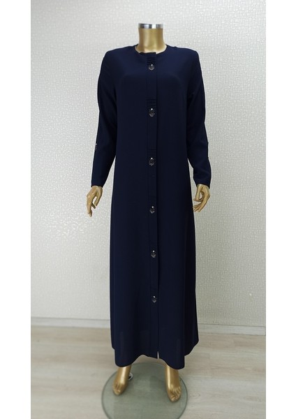 4079ÖNÜ ve Kolları Taş Detaylı Sıfır Yaka Boydan Ferace Qys 4079 #23-01#