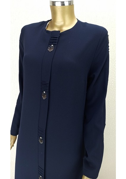 4079ÖNÜ ve Kolları Taş Detaylı Sıfır Yaka Boydan Ferace Qys 4079 #23-01# fiyatları