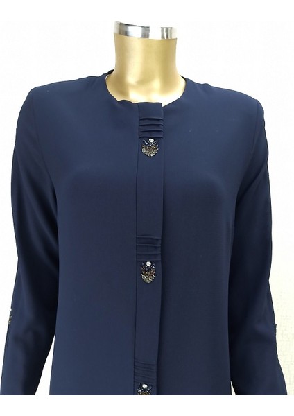 4079ÖNÜ ve Kolları Taş Detaylı Sıfır Yaka Boydan Ferace Qys 4079 #23-01# fırsatları