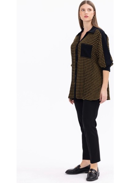 1026 Büyük Beden Cep Detaylı Kare Desenli Gömlek Günlük Gömlek 14231202201026 Qks Günlük Gömlek 3#23-103 fiyatları