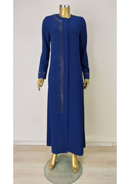 4062ÖNÜ ve Kol Ucu Taşlı Sıfır Yaka Serpme Taşlı Özel Gün Sıfır Yaka Tam Boy Ferace Qys 4062 #23-01# indirimleri