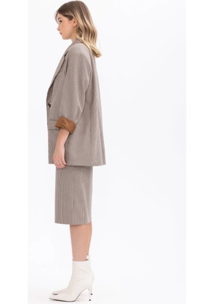 1022 Ekose Desenli Çift Cepli Astarlı Blazer Ceket Blazer Ceket 10231205401022 Qks Blzeer Ceket 1022 #23-10# fırsatları