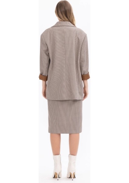 1022 Ekose Desenli Çift Cepli Astarlı Blazer Ceket Blazer Ceket 10231205401022 Qks Blzeer Ceket 1022 #23-10# indirimleri