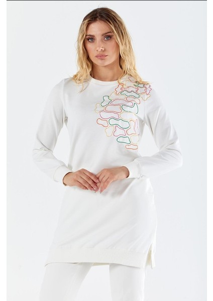 6053 Ipeksi Göğüs Kısmı Omuza Kadar Nakışlı Sweat Qys Sweat 6053 #23-05# fırsatları