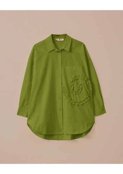 1008 Önü Düğmeli Cep Detaylı Ön Kısmı Dikiş Detaylı Oversize Pamuklu Gömlek 10002511511008 #06-25# fırsatları