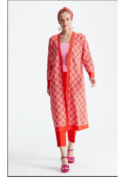 21190 Desenli Rayon Hırka Qks Hırka 21190 #23-103