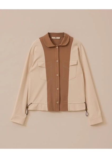 1007 Günlük Gömlek Önü Düğmeli Kolu Manşetli Cep Görünümlü Alt Kısmı Lastik Detaylı Günlük Gömlek #03-25# fırsatları