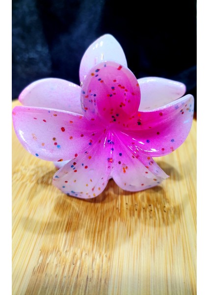 Lüks Figürlü Parıltılı Küçük Pembe Lotus Toka