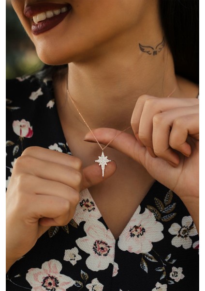 Gümüş Kutup Yıldızı Kolye