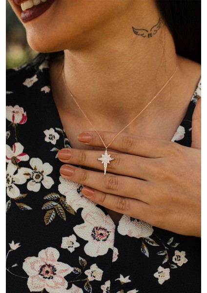 Gümüş Kutup Yıldızı Kolye modelleri