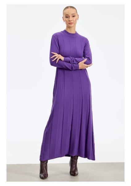 21605.1 Kalın Piliseli Triko Elbise Qks