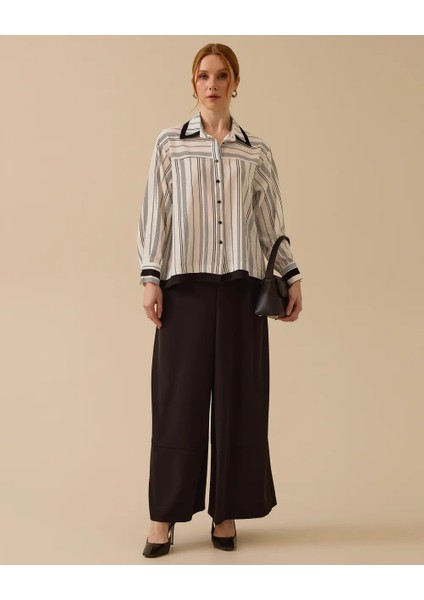 1005 Önden Düğmeli Kol Ucu Manşetli Günlük Gömlek 10002421511005 #06-25#