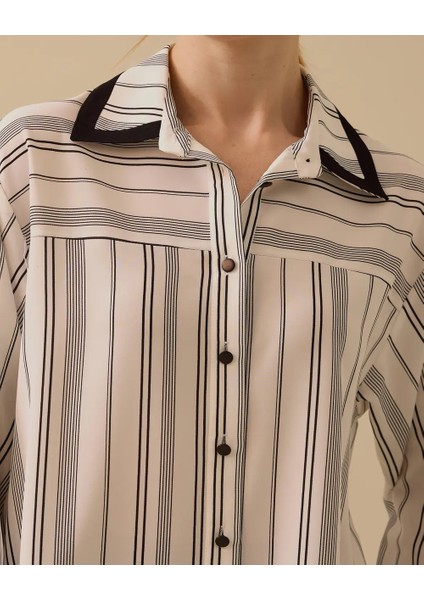 1005 Önden Düğmeli Kol Ucu Manşetli Günlük Gömlek 10002421511005 #06-25# modelleri