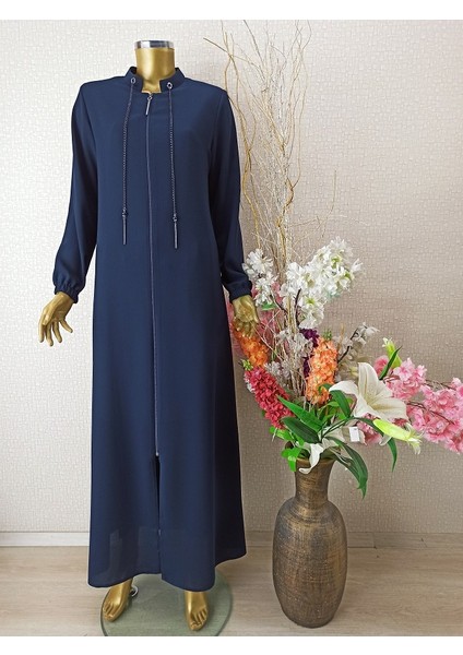 1001 Yakası Zincir Detaylı Hakim Yaka Ferace Qys 1001 Ferace #22-02#