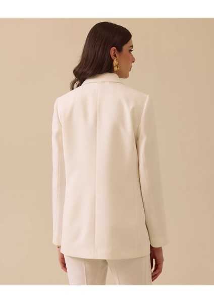 10017 Kruvaze Yaka Önden Düğmeli Cep Görünümlü Şık Blazer Ceket #03-25# fiyatları