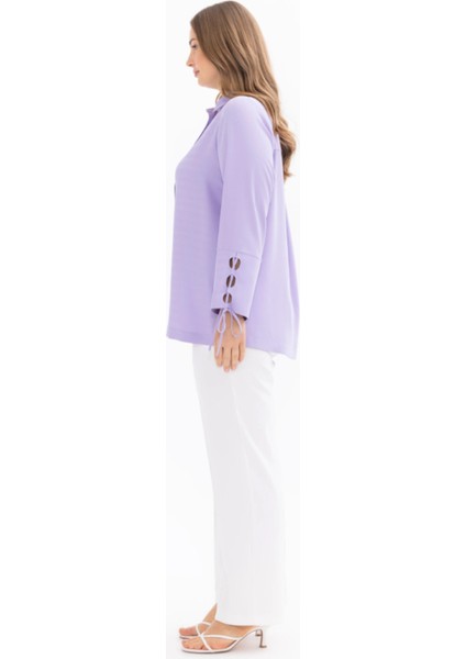 4007 Önü Düğmel Beli Bağcıklı Şık Gömlek 10002411514007 Qys Şık Gömlek #24-07# fırsatları