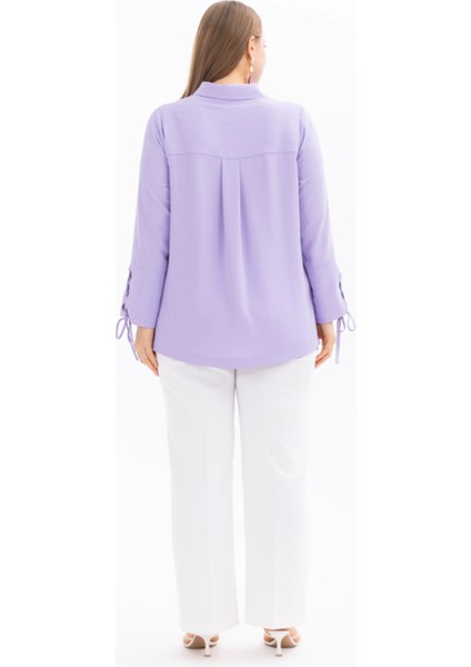 4007 Önü Düğmel Beli Bağcıklı Şık Gömlek 10002411514007 Qys Şık Gömlek #24-07# indirimleri