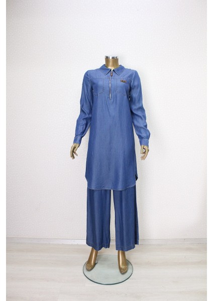 61055 Tunik Önden Yarım Fermuarlı Tansel Tunik Qys Tunik #24-05#