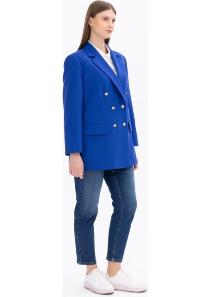 1008 Büyük Beden Düğme Detaylı Blazer Ceke Blazer Ceket 14231105401008 Qks Kblazser Cekekt #23-10# fiyatları