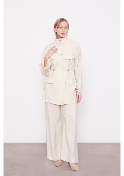 100540 Göğüs ve Alt Kısmı Cepli Önü Fermuarlı Beli Büzgülü Kol Ucu Katlamalı Pantolonun Beli Lastikli Spor Takım #02-25# modelleri