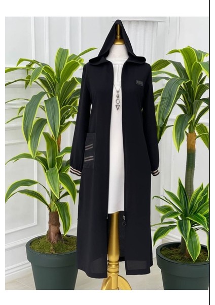 6001 Yanları ve Kol Uçları Ribanalı Kapüşonlu Ferace Qys Ferace 6001 #23-03# fiyatları